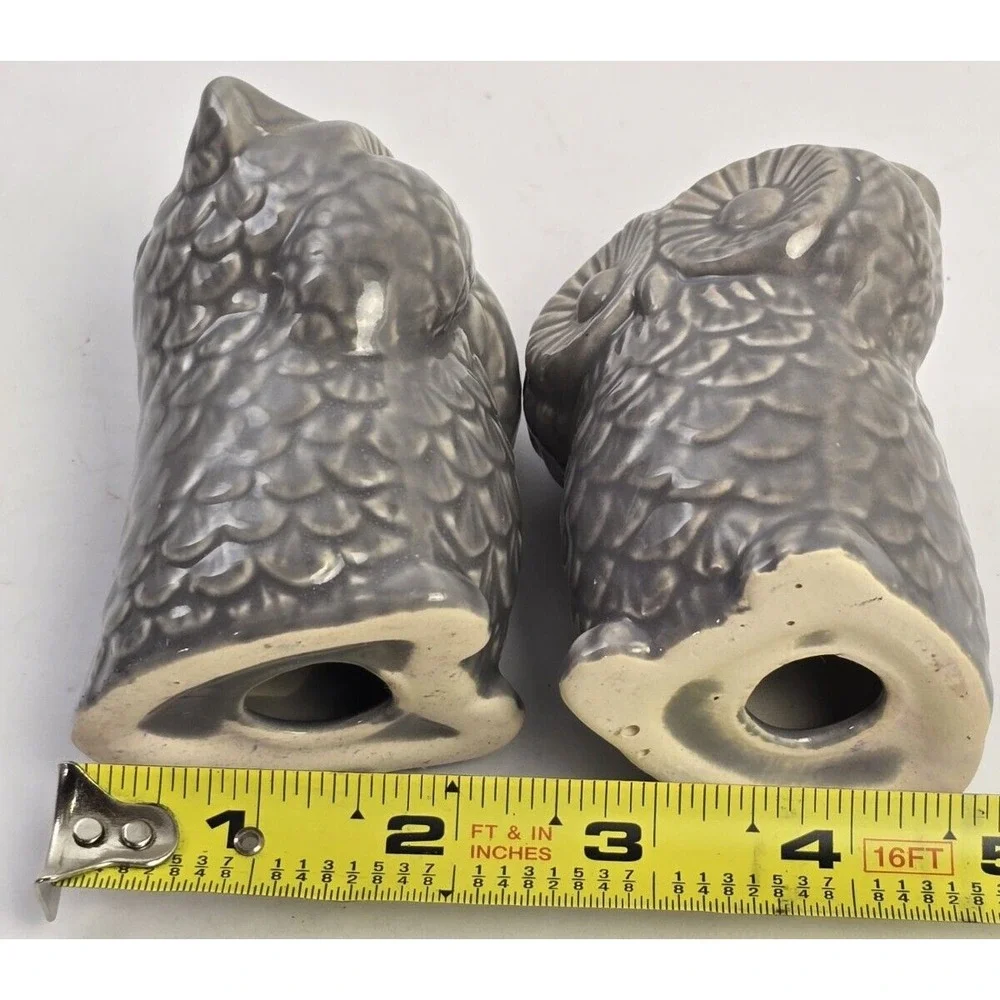 Vintage Ceramic Glazed Owls Figurines 